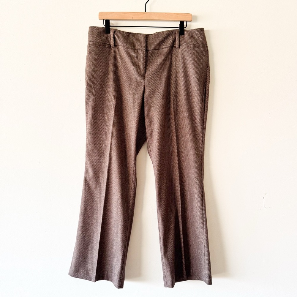 7th Avenue Blazer and Pants Brown Suit Set Chevron Pattern Size 14P - Picture 8 of 13